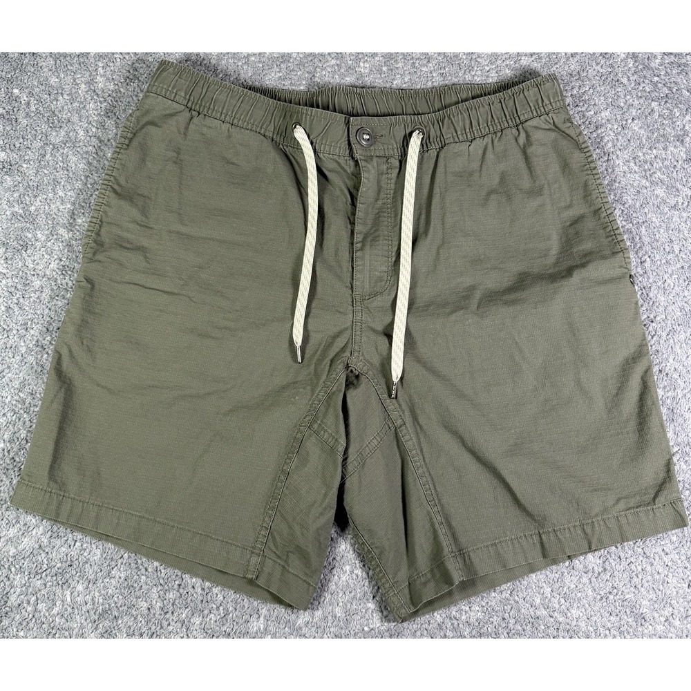 Vuori Climber Shorts Men's XL Olive Green Organic Cotton Stretch Drawstring V370